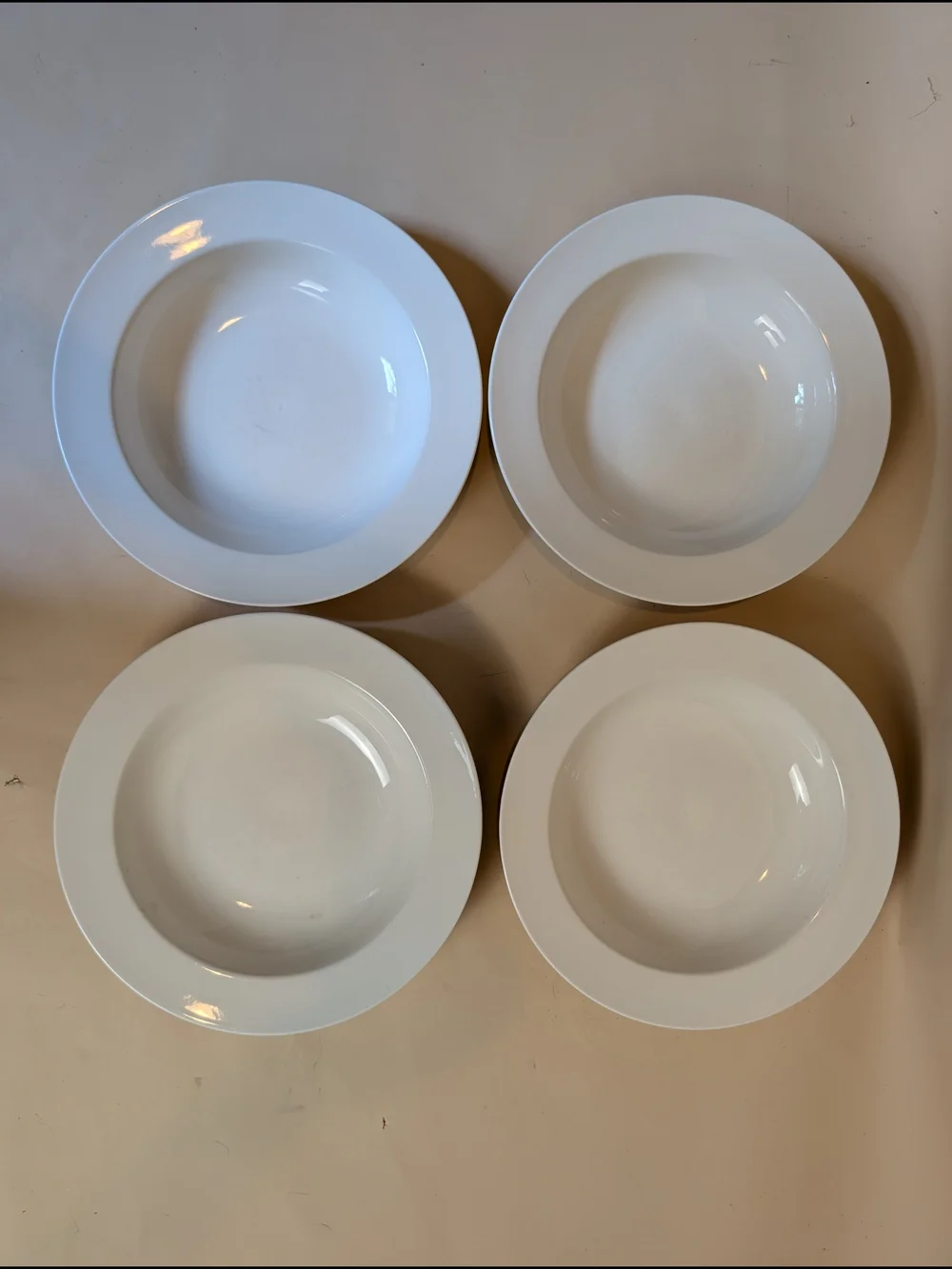 Classic White Ceramic Soup Plates - Set of 4 from YHY